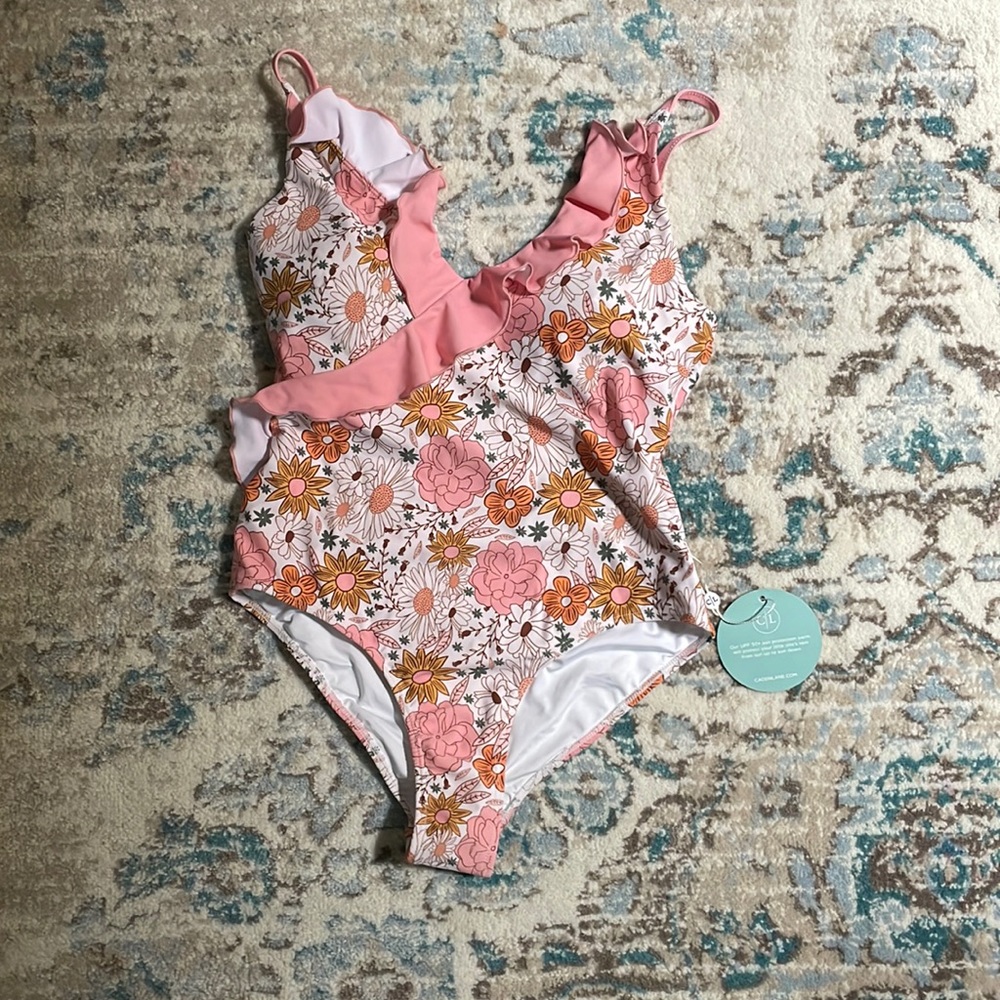 CADEN LANE WOMEN'S RUFFLED ONE-PIECE SWIMSUIT | BOHO FLORAL